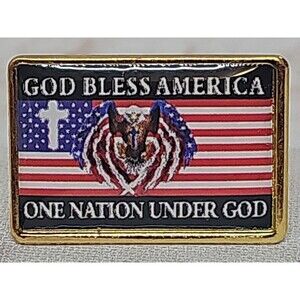 God Bless America "One Nation Under God" Enamel Pin , Hat Pin
